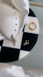 Initial Charm Huggie
